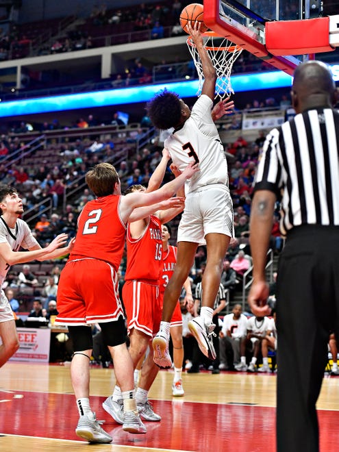 Central York vs. Parkland during PIAA Class 6A boys’ basketball championship action at Giant Center in Hershey, Saturday, March 23, 2024. Central York would win the game 53-51. (Dawn J. Sagert/The York Dispatch)