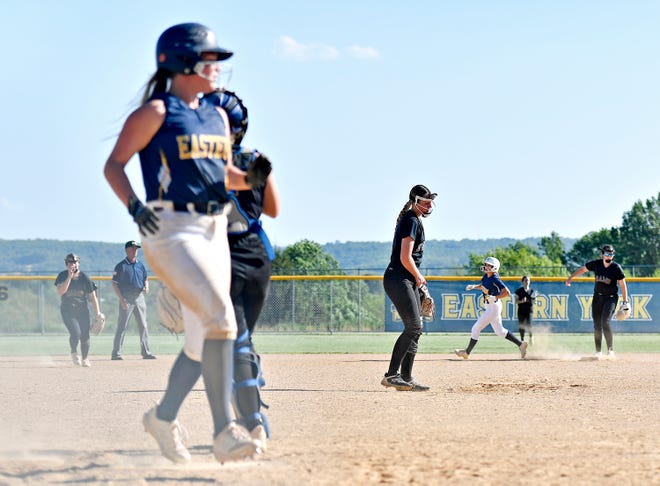 Eastern York vs. Kennard-Dale during softball action at Eastern York High School in Lower Windsor Township, Thursday, May 2, 2024. Kennard-Dale would win the game 14-5. (Dawn J. Sagert/The York Dispatch)