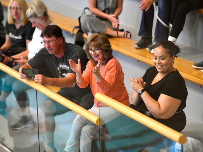 Family and friends applaud as athletes receive their awards during the Special Olympics Spring Games at Grumbacher Sport and Fitness Center on the York College of Pennsylvania Campus in Spring Garden Township, Saturday, May 4, 2024. (Dawn J. Sagert/The York Dispatch)
