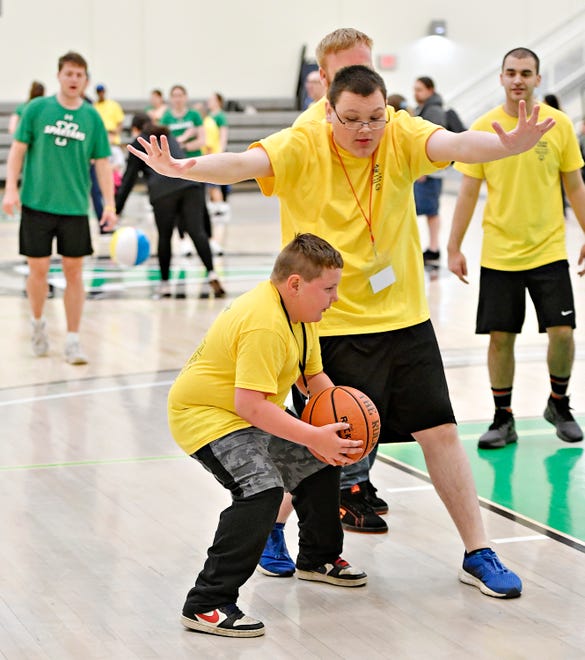 Athletes compete during the Special Olympics Spring Games at Grumbacher Sport and Fitness Center on the York College of Pennsylvania Campus in Spring Garden Township, Saturday, May 4, 2024. (Dawn J. Sagert/The York Dispatch)