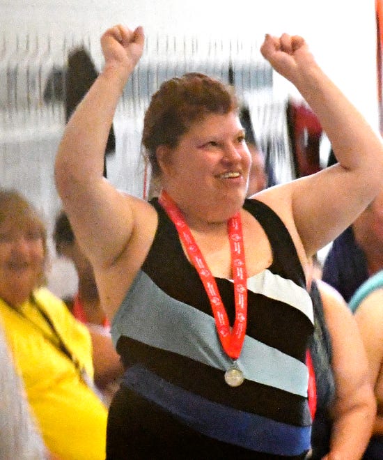 Athletes accept their awards during the Special Olympics Spring Games at Grumbacher Sport and Fitness Center on the York College of Pennsylvania Campus in Spring Garden Township, Saturday, May 4, 2024. (Dawn J. Sagert/The York Dispatch)