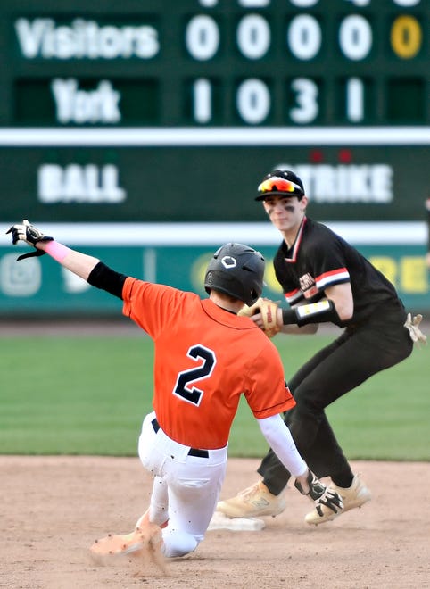 Central York vs. South Western during the Crushing Cancer baseball fundraising event at WellSpan Park in York City, Friday, April 12, 2024. South Western would win the game 7-2. (Dawn J. Sagert/The York Dispatch)