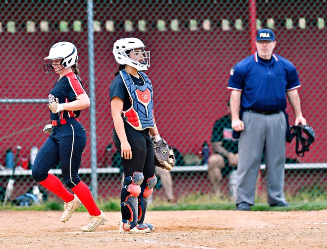 Susquehannock vs. South Western during softball action at Susquehannock High School in Shrewsbury Township, Wednesday, April 17, 2024. South Western would win the game 8-0. (Dawn J. Sagert/The York Dispatch)