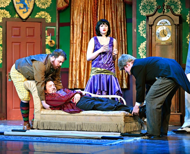 Dress rehearsal for The Play That Goes Wrong at The Belmont Theatre in Spring Garden Township, Wednesday, April 17, 2024. The show runs April 19-21, 25-28. For details, go to www.thebelmont.org. (Dawn J. Sagert/The York Dispatch)