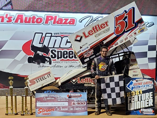 Freddie Rahmer, seen here in a file photo, won Saturday's 410 sprint feature at Lincoln Speedway.